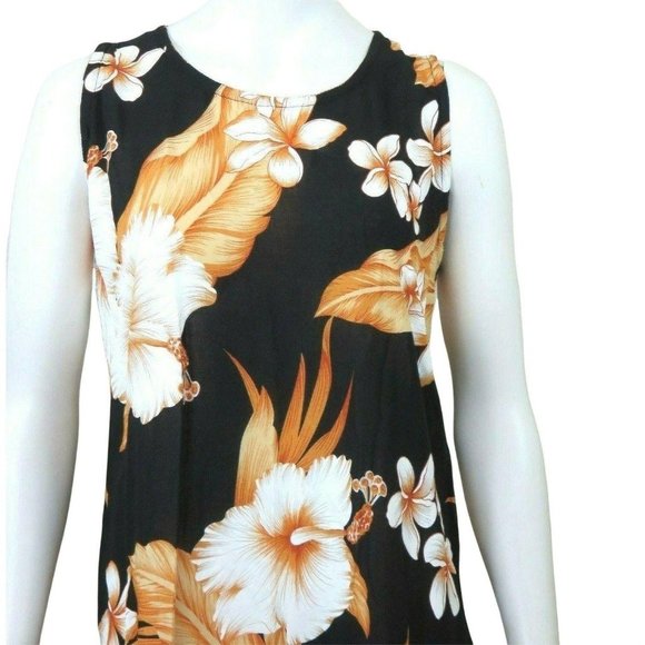 Vintage Unity Trading Hawaii Tank Dress Floral Plumeria Sleeveless New Old Stock - Picture 2 of 10